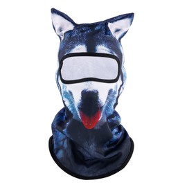 Mikovivi 3D Husky Ski Balaclava Face Mask, Breathable Animal Ski Mask Funny Dog Sun Protection Full Face Cover Accessories for Motorcycle Cycling Music Festivals Raves Outdoor Activities