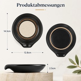 Portacucchiai in Ceramica Nera, Appoggia da Cucina per Cucchiai E Spatole