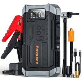 [2025NEW Model] 5000A Jump Starter with Air Compressor,Battery Jumper Starter Portable with 150PSI Tire Inflator 12V Jump Box with LCD Display,Flashlight,Storage Case (Up 9L Gas/8L Diesel Engine