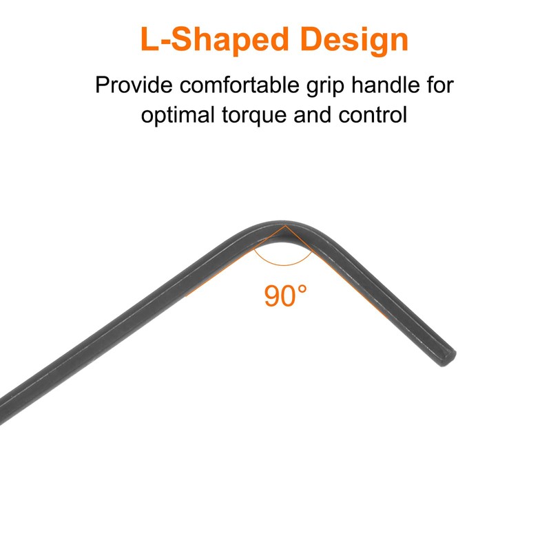 sourcing map 20pcs Hex Key Wrench 1/20" L-Shape Hexagon SAE
