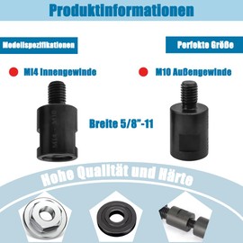 HaoTrade 2 Pieces Tap Adapter, Angle Grinder Adapter Converter, Thread Converter, M14 Female Thread to M10 Male Thread Adapter, for Angle Grinder Polisher Drill Connection Converter Adap