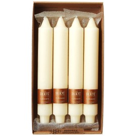 Root 9-Inch Unscented Timberline Collenette Candles, Ivory, Box of 4