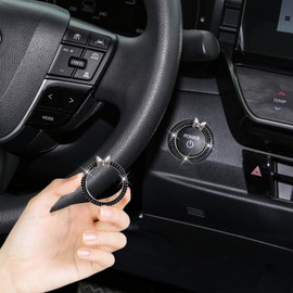 ORIESSE Car Engine Start Stop Button Ring Black Butterfly Push Start Button Car Decor Black Ignition Ring Car Accessories for Women Teens Girly New Car Things