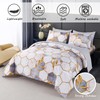 ZRNBAST Light Grey Honeycomb King Size Comforter Set-7 Piece Bedding