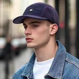 CLAPE Winter Warm Baseball Caps for Men, Fleece Soft Flat Brim Snapback 5 Panel Hat Low Profile Ball Cap for Outdooor Sport Purple