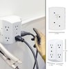 GE 6-Outlet Extender, 2 Pack, Grounded Wall Tap, Adapter Spaced