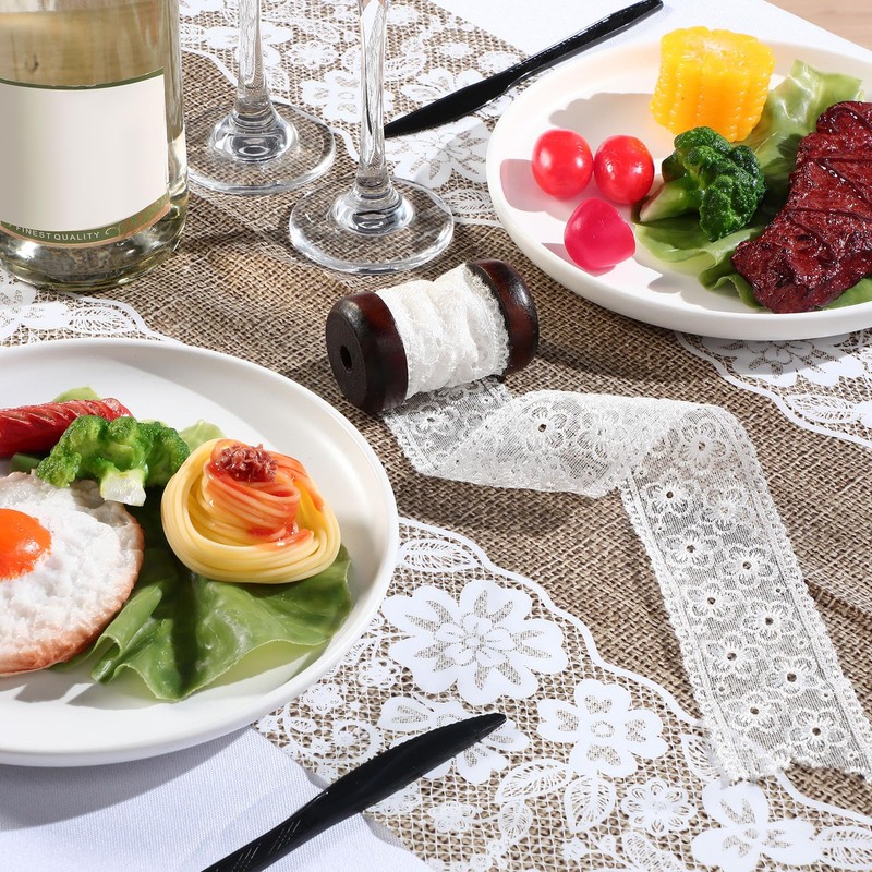 Newwiee 6 Pack Plastic Table Runner 14 x 108 Inch