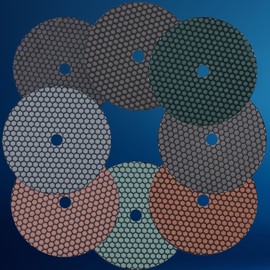 Dia-Dry Professional Diamond Sanding Pad, Ø 125 mm, Velcro Attachment, for Dry Sanding, Natural Stone, Marble, Granite, Perfect for Glass and Ceramic Processing