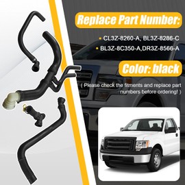 Radiator Coolant Hoses w/T-Connector Compatible with Ford F-150 2011-2014