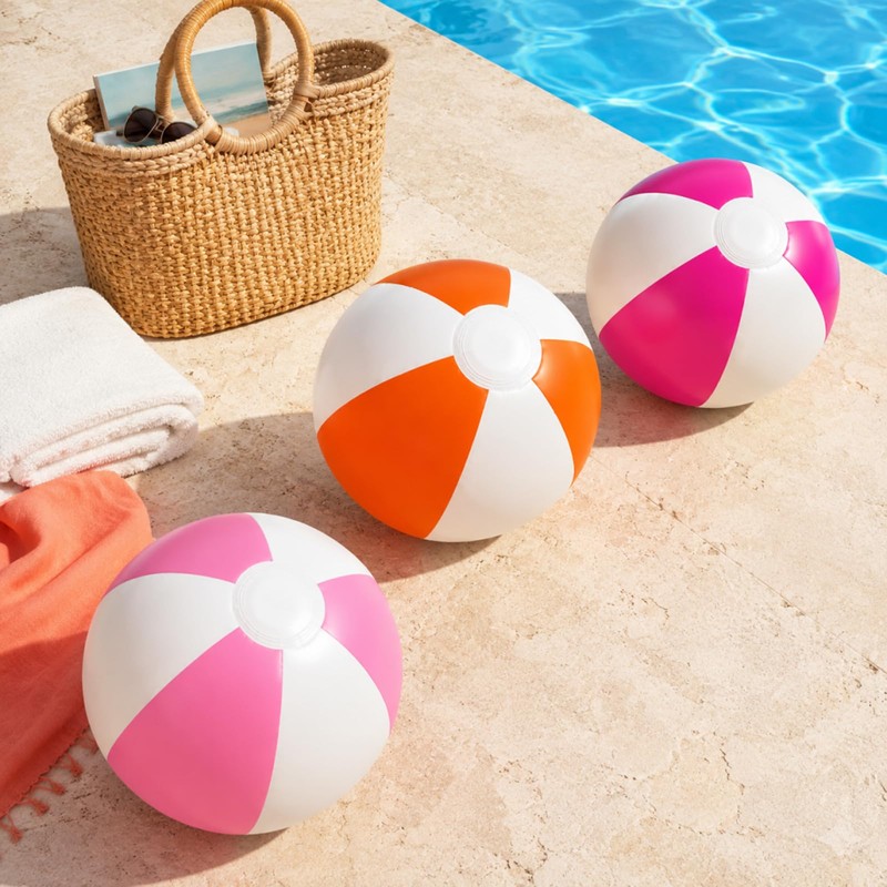 Whaline 3Pcs Inflatable Beach Ball 16 Inch Round Pool PVC
