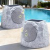MIKK Outdoor Rock Speakers Waterproof Patio with Lights Color,Multi-Sync Up