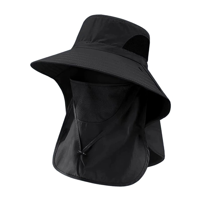 Wide Brim Sun Hat with Neck Flap for Outdoor Travel