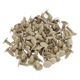 100pcs 6mm Hole Plastic Rivets Fastener Push Clips Khaki for Car