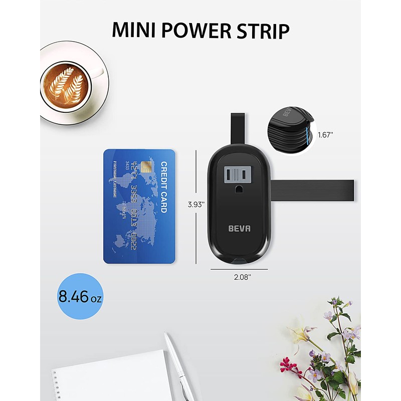 BEVA Travel Power Strip with USB C Ports, 4FT Extension