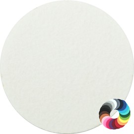 Round Place Mat Felt Coaster in 35 cm, Wool White (HF046) for Glasses, Food, Table Decoration