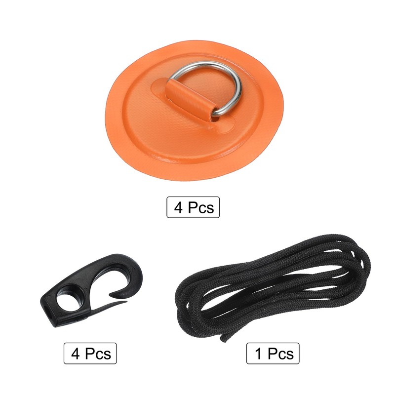 PATIKIL D-Ring Patch, 4 Pcs Stainless Steel D-Ring PVC Patch