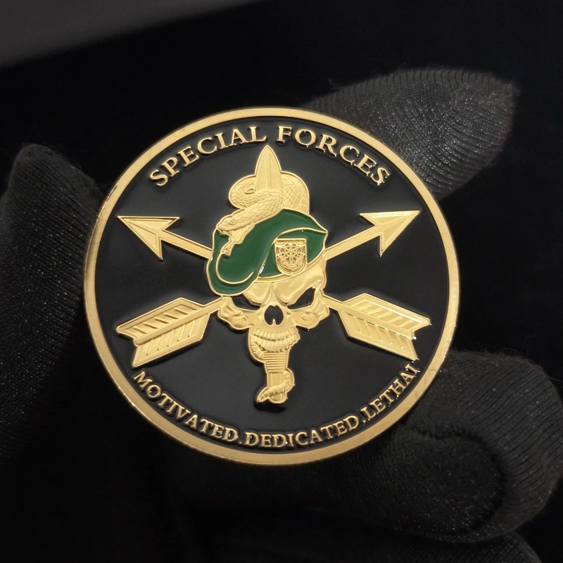 United States Army Special Forces Challenge Coin - Motivated, Dedicated,