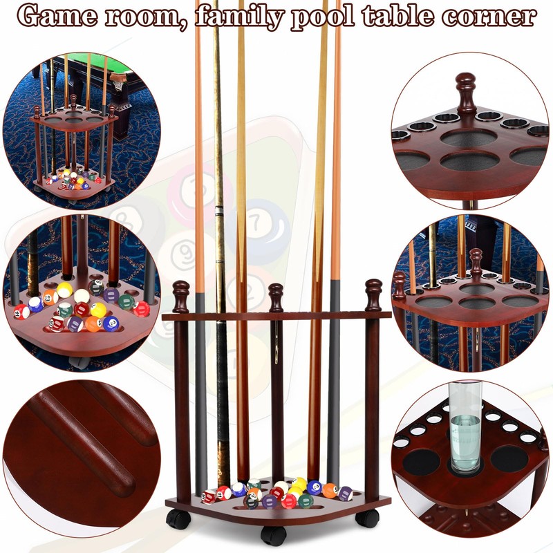 Diegimr Pool Stick Holder Floor Stand, Freestanding Pool Cue Rack