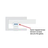 Dulles Glass Floating Shelf Brackets, Rectangular Clamps Heavy Duty, Chrome,