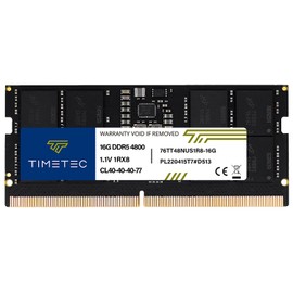 Timetec 16GB KIT(2x8GB) DDR5 4800MHz PC5-38400 Unbuffered Non-ECC 1.1V CL40 1Rx16 Single Rank 262 Pin SODIMM Laptop Memory RAM Module Upgrade (16GB KIT(2x8GB))