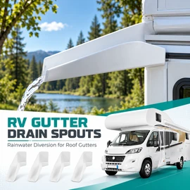 RV Gutter Spout Extenders for Roof Runoff – Direct Water Away to Help Reduce RV Sidewall Streaks