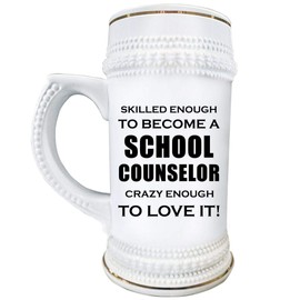 Cute Gifts Idea for Skilled School Counselor Beer Stein Mug 22oz Ceramic Novelty Drinkware - Student Guidance Primary Secondary Education Counseling Program Funny Gag - Enough to Become