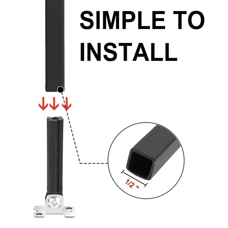 Sidasu 50-Pack Baluster Connectors for 1/2'' Square Balusters for Staircase