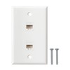 Ethernet Wall Plate, 2 Port Cat6 RJ45 Keystone Inline Coupler
