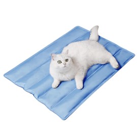 CyberPwas Dog Cooling Mat,Large Dog Bed,Gel Cooling Cover,Cooling Mat for Dogs,Dog Beds & Furniture,for Dogs in Camping and Outdoor Activities, Portable and Durable,Easy to Clean (Blue, Large)