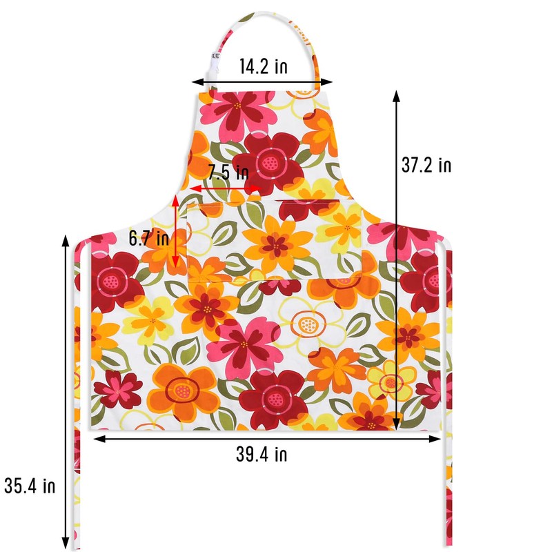 SANFERGE Ladies Plus Size Canvas Apron with 2 Pockets 39