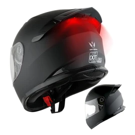 1Storm Motorcycle Youth Kids Street Dirt Bike ATV BMX MX Go Cart Karting Full Face Helmet with LED Tail Light: LED-B15 Matt Black