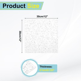 MECCANIXITY 1Pcs White Glitter Acrylic Sheets 1/8" Thickness 12"x12" Transparent Sparkly PMMA Plastic Sheets Extruded Blanks Acrylic for Laser Cutting and Engraving DIY Art Crafting