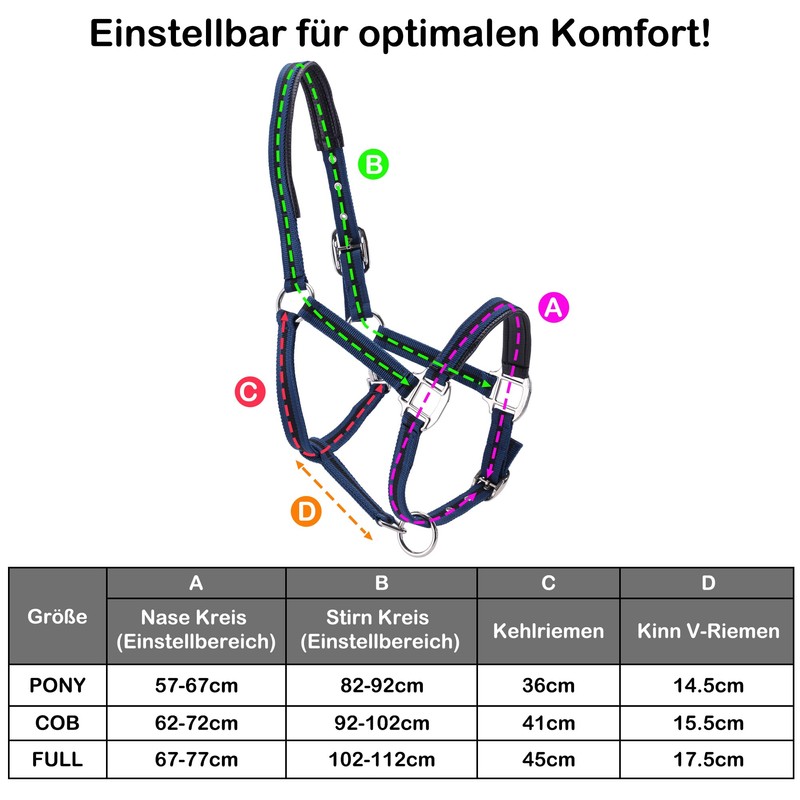 Gallopoff Headcollar for Horses, Thickened Adjustable Headcollar, Horse Halter, Durable