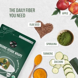 Organic Mini Veggie Wraps,Spirulina flavor (2 pack) | Wheat-Free, Gluten Free, Paleo Wraps, Non-GMO, Raw, Vegan Friendly Made in the USA