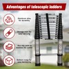 findmall 10.5FT / 3.2M Aluminum Telescopic Ladder Folding Step Inward