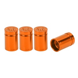 VekAuto 4 Pcs Tire Valve Stem Caps, 11x17MM Car Wheel Valve Cap Universal for Car Bike Motorcycle Anti Crash Aluminum Alloy Orange Tyre Valve Stem Cover Valve Dust Cap Tire Valve Cap