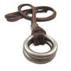 Jirong Brown Leather and Alloy Pendant Adiustable Necklace Mens Necklace