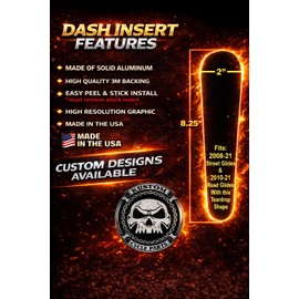 Kustom Cycle Parts Premium Aftermarket Grim Reaper Themed Metal Dash Panel Console Insert! Fits Harley Davidson 2008-2020 Street Glides and 2010-2020 Road Glides. Easy Install!