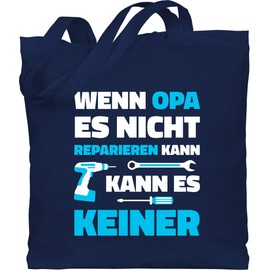 Shirtracer - Cotton Bag - Gifts - Wenn Opa es nicht reparieren kann, 2 Navy Blue