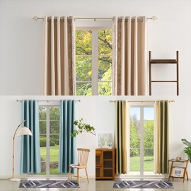 3/4 Inch Curtain Rod Single Drapery Rod 30 to 126 Inches, Heavy Duty Curtain Rods for Windows, Twisted Cage Finials，Outdoor Indoor Adjustable Window Curtain Rod