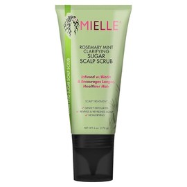 Mielle Organics Rosemary & Mint Sugar Exfoliating Scalp Scrub - Gentle Pre-Shampoo Dry Scalp Treatment for Oil & Product Buildup - Biotin Infused Non-Drying, Moisturizing Formula (6 Fl Oz)