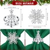 EBOOT 16 PCS Christmas Napkins and Ring Set 8 PCS