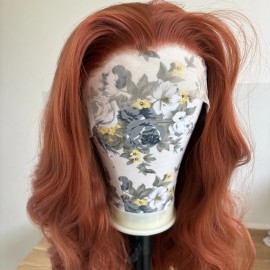 MISSWEN HD Lace Front Wig Long Wavy Heat Resistant Synthetic Hair Copper Red Natural