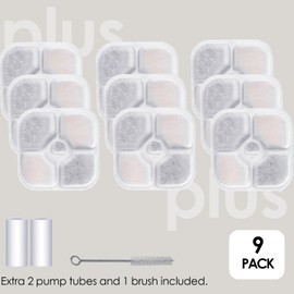 14-Pack Cat Water Fountain Filter Compatible With Catit Pixi Water Fountain Filter Replacement Triple Action Water Filter, 3 Pump Pipes 1 Hard Brush