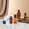 SquarezhenBo 2 Pcs 50ml Brown Essential Oil Roller Bottles,Glass Roller