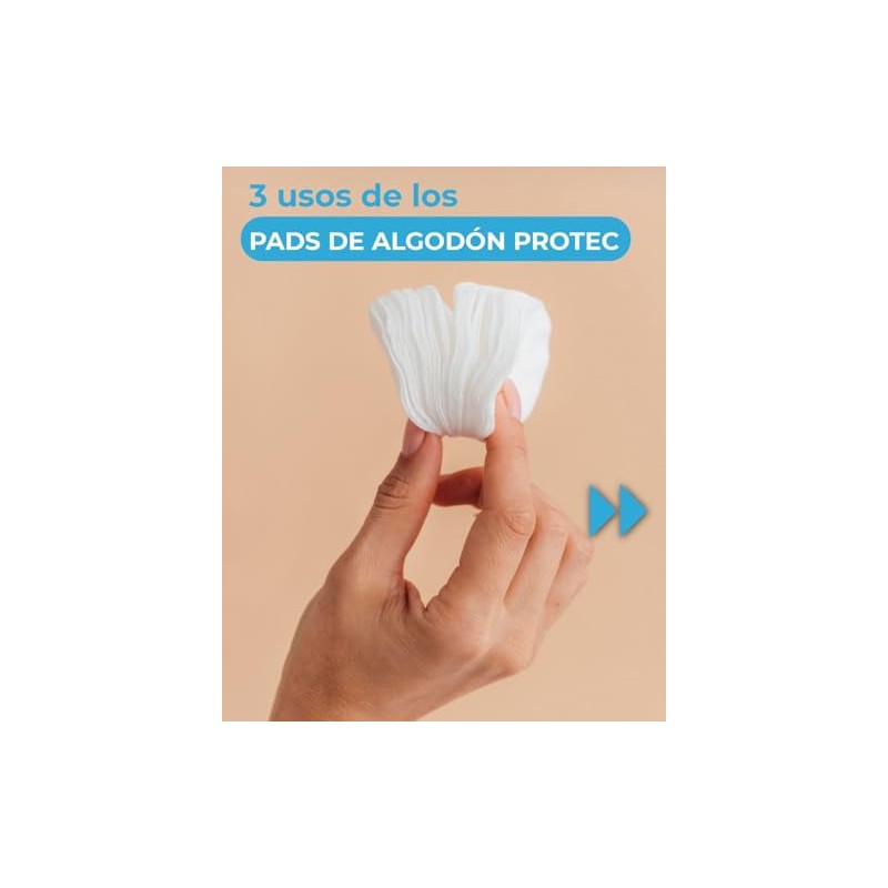 Protec Health&beauty | Tri-pack de Pads de Algodón Facil, 100%