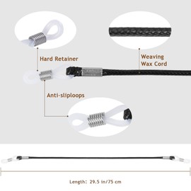 BILIONE 6 Pcs Eyeglasses Strap for Men & Women, Premium Woven Wax Eye Glasses Holders Around Neck, Dark Colors Sunglasses Chain