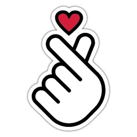 Spreadshirt Korean Finger Heart K Pop Heart Hand Sign Sticker, Max. 10 x 10 cm, 10 x 10 cm, Matte White