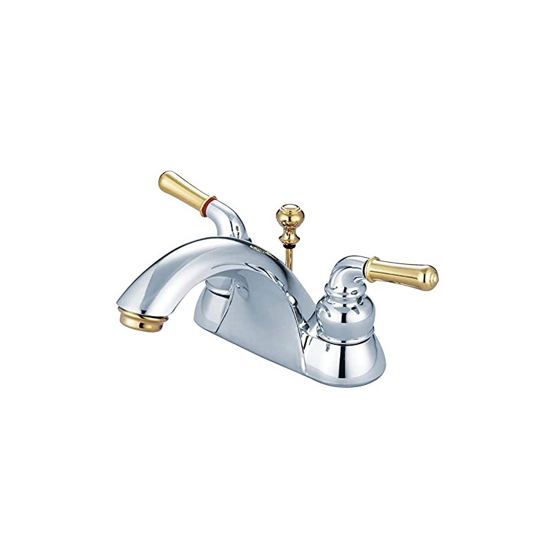 Kingston Brass KB2624B Naples 4-Inch Centerset Lavatory Faucet Brass Pop-Up,
