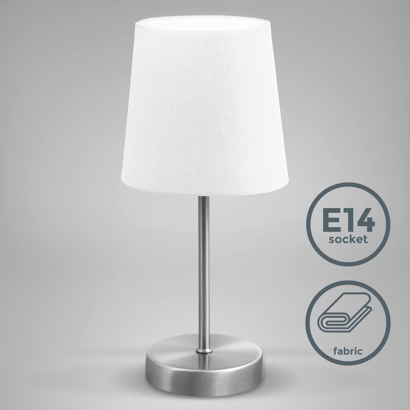 LED Table Lamp I Fabric Lamp Matte Nickel I E14